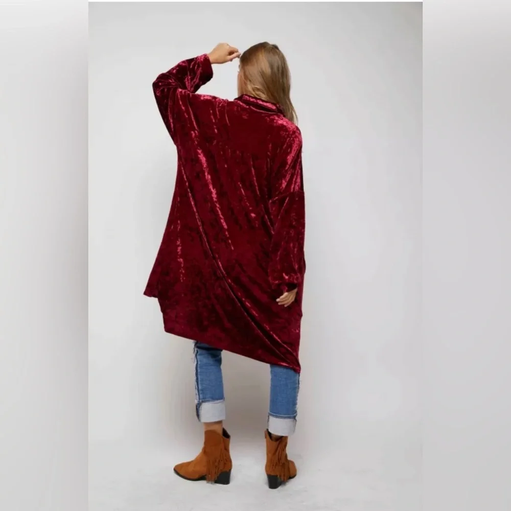 💫 Crushed Velvet Shirt Dress - Picture 8 of 11